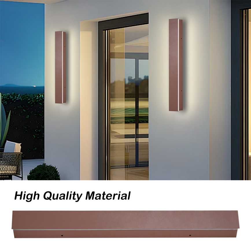 Brilagi - LED Επιτοίχιο φωτιστικό εξωτερικού χώρου LINEAR LED/12W/230V 3000K IP65 50 cm καφέ CRI 90