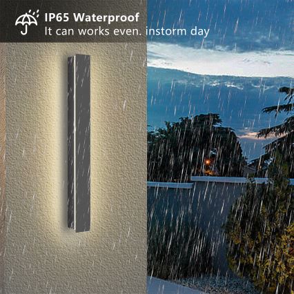 Brilagi - LED επιτοίχιο φωτιστικό εξωτερικού χώρου LINEAR LED/12W/230V 4000K IP65 50 cm ανθρακί CRI 90