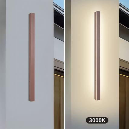 Brilagi - Επιτοίχιο φωτιστικό εξωτερικού χώρου LINEAR LED/22W/230V 3000K IP65 100 cm καφέ CRI 90
