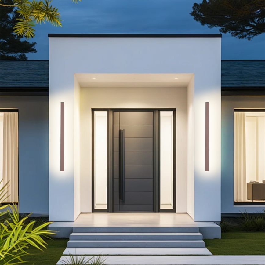 Brilagi - Επιτοίχιο φωτιστικό εξωτερικού χώρου LINEAR LED/22W/230V 3000K IP65 100 cm καφέ CRI 90
