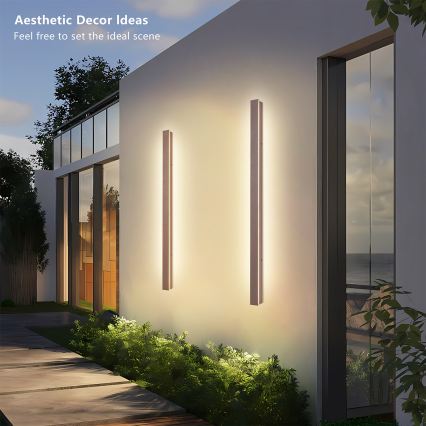 Brilagi - Επιτοίχιο φωτιστικό εξωτερικού χώρου LINEAR LED/22W/230V 3000K IP65 100 cm καφέ CRI 90