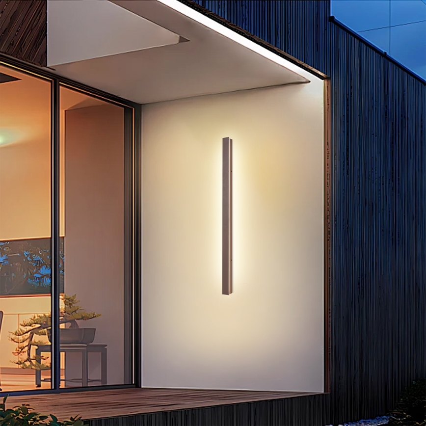 Brilagi - Επιτοίχιο φωτιστικό εξωτερικού χώρου LINEAR LED/22W/230V 3000K IP65 100 cm καφέ CRI 90