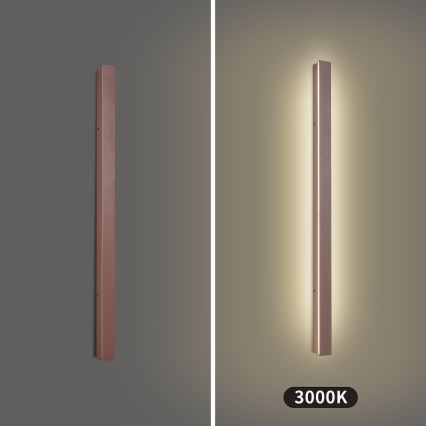Brilagi - Επιτοίχιο φωτιστικό εξωτερικού χώρου LINEAR LED/22W/230V 3000K IP65 100 cm καφέ CRI 90