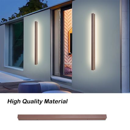 Brilagi - Επιτοίχιο φωτιστικό εξωτερικού χώρου LINEAR LED/22W/230V 3000K IP65 100 cm καφέ CRI 90