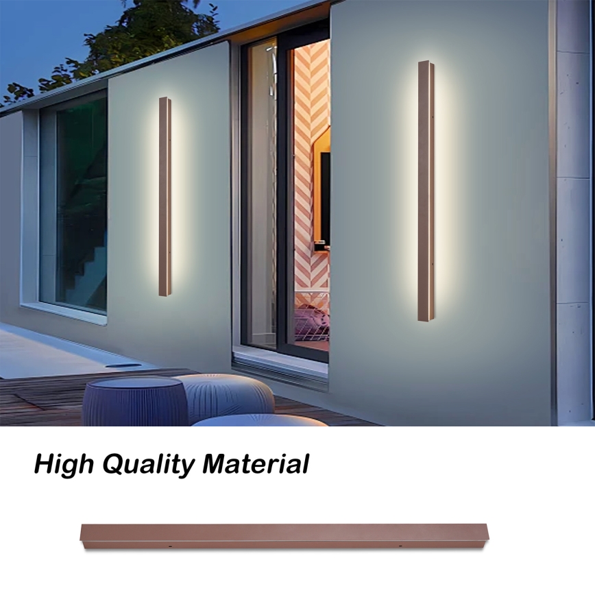 Brilagi - Επιτοίχιο φωτιστικό εξωτερικού χώρου LINEAR LED/22W/230V 3000K IP65 100 cm καφέ CRI 90