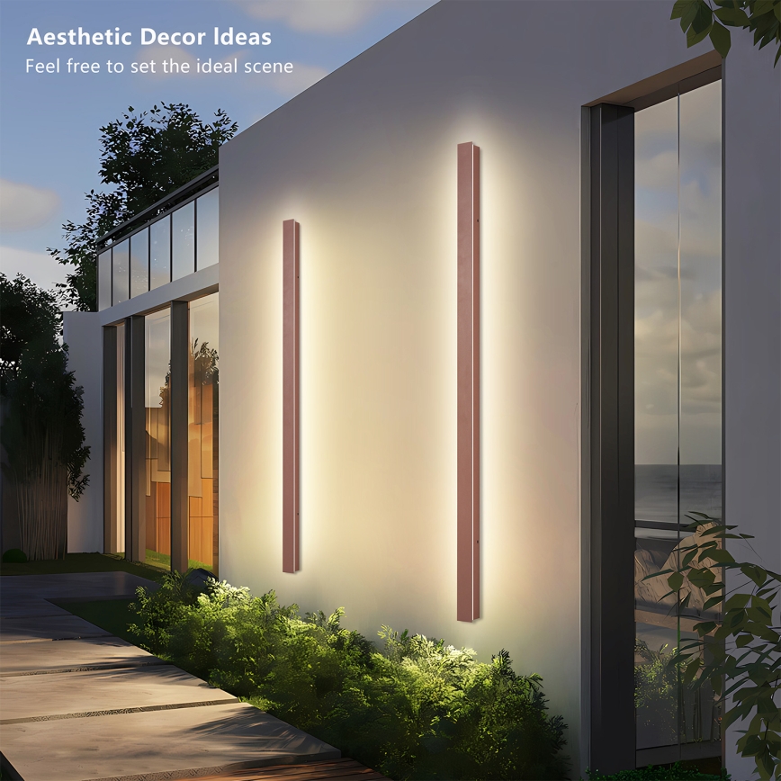Brilagi - Εξωτερικό επιτοίχιο φωτιστικό LINEAR LED/32W/230V 3000K IP65 140 cm καφέ CRI 90