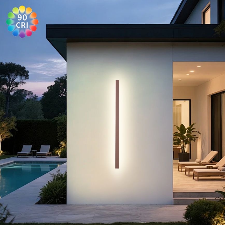 Brilagi - Εξωτερικό επιτοίχιο φωτιστικό LINEAR LED/32W/230V 3000K IP65 140 cm καφέ CRI 90