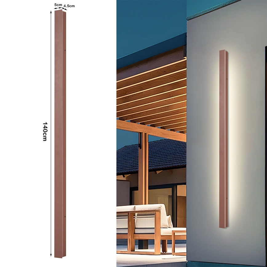 Brilagi - Εξωτερικό επιτοίχιο φωτιστικό LINEAR LED/32W/230V 3000K IP65 140 cm καφέ CRI 90
