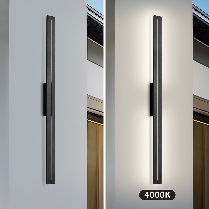 Brilagi - Επιτοίχιο εξωτερικό φωτιστικό LINEO LED/24W/230V 4000K IP65 100 cm μαύρο CRI 90