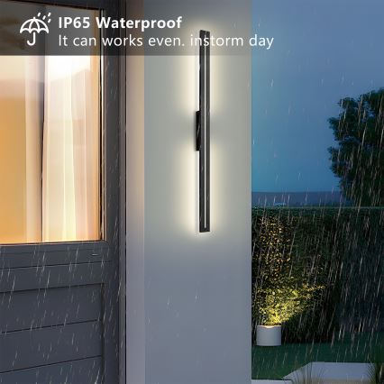 Brilagi - Επιτοίχιο εξωτερικό φωτιστικό LINEO LED/24W/230V 4000K IP65 100 cm μαύρο CRI 90