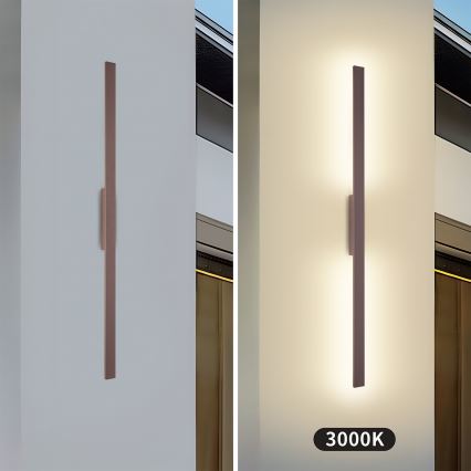 Brilagi - Εξωτερικό επιτοίχιο φωτιστικό LED LUNA LED/24W/230V 3000K IP65 100 cm καφέ CRI 90