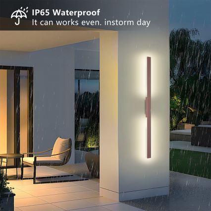 Brilagi - Εξωτερικό επιτοίχιο φωτιστικό LED LUNA LED/24W/230V 3000K IP65 100 cm καφέ CRI 90
