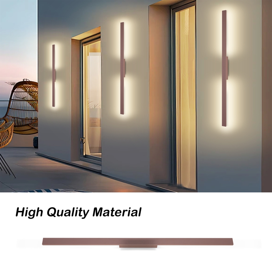 Brilagi - Εξωτερικό επιτοίχιο φωτιστικό LED LUNA LED/24W/230V 3000K IP65 100 cm καφέ CRI 90