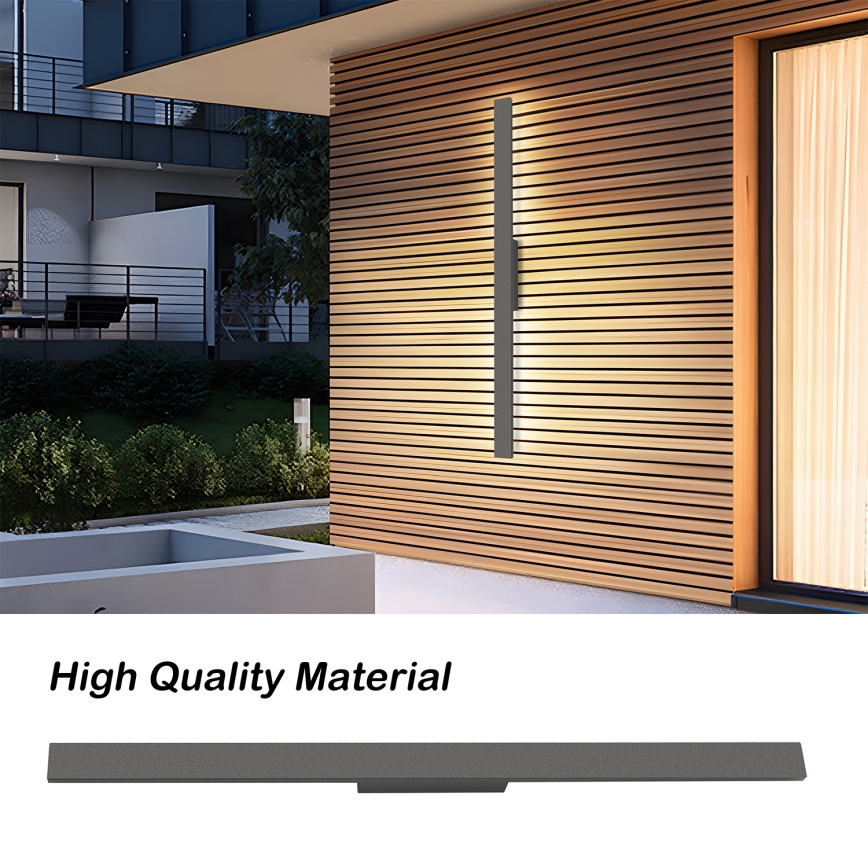 Brilagi - LED Επιτοίχιο φωτιστικό εξωτερικού χώρου LUNA LED/24W/230V 4000K IP65 100 cm ανθρακί CRI 90