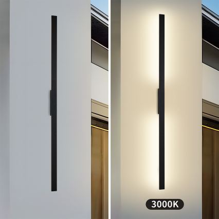 Brilagi - Εξωτερικό επιτοίχιο φωτιστικό LED LUNA LED/30W/230V 3000K IP65 150 cm μαύρο CRI 90