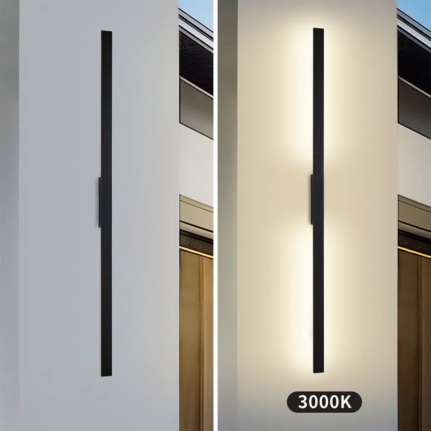 Brilagi - Εξωτερικό επιτοίχιο φωτιστικό LED LUNA LED/30W/230V 3000K IP65 150 cm μαύρο CRI 90