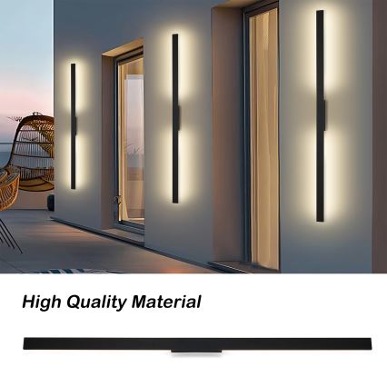 Brilagi - Εξωτερικό επιτοίχιο φωτιστικό LED LUNA LED/30W/230V 3000K IP65 150 cm μαύρο CRI 90