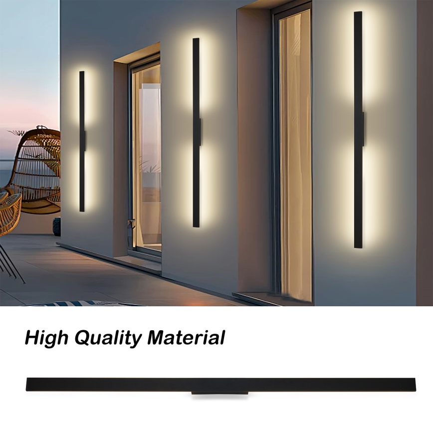 Brilagi - Εξωτερικό επιτοίχιο φωτιστικό LED LUNA LED/30W/230V 3000K IP65 150 cm μαύρο CRI 90