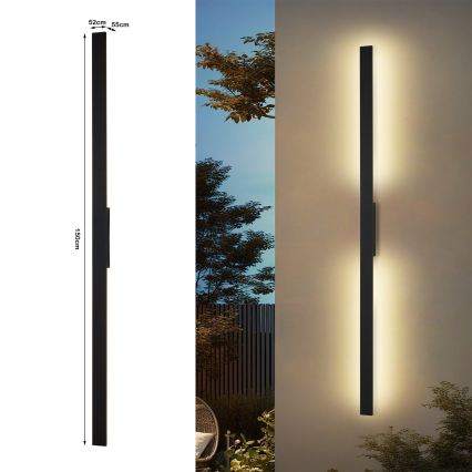 Brilagi - Εξωτερικό επιτοίχιο φωτιστικό LED LUNA LED/30W/230V 3000K IP65 150 cm μαύρο CRI 90