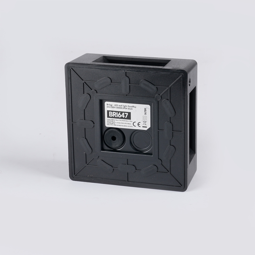 Brilagi - LED Εξωτερικό επιτοίχιο φωτιστικό QUADRAY LED/6W/230V μαύρο IP54