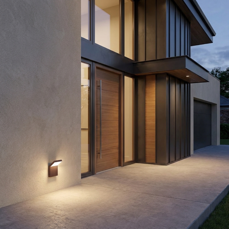 Brilagi - LED εξωτερικό επιτοίχιο φωτιστικό RIANO LED/8W/230V καφέ IP65