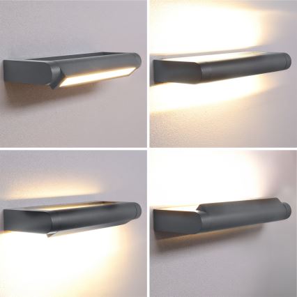 Brilagi - LED εξωτερικό επιτοίχιο φωτιστικό SALERNO LED/12W/230V 35,5 cm ανθρακί IP65