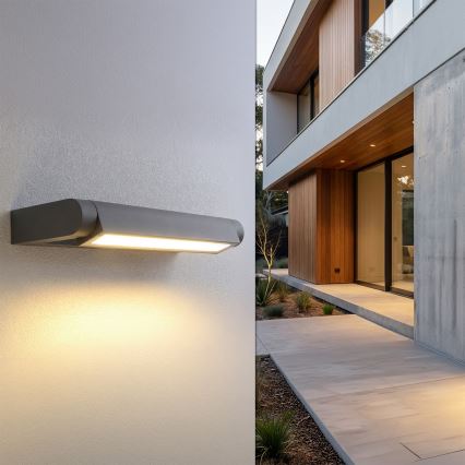 Brilagi - LED εξωτερικό επιτοίχιο φωτιστικό SALERNO LED/12W/230V 35,5 cm ανθρακί IP65