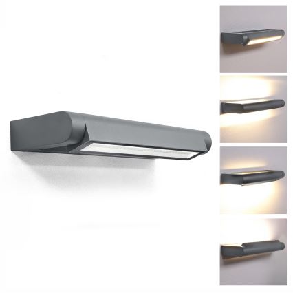 Brilagi - LED εξωτερικό επιτοίχιο φωτιστικό SALERNO LED/12W/230V 35,5 cm ανθρακί IP65