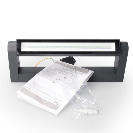 Brilagi - LED εξωτερικό επιτοίχιο φωτιστικό SALERNO LED/12W/230V 35,5 cm ανθρακί IP65