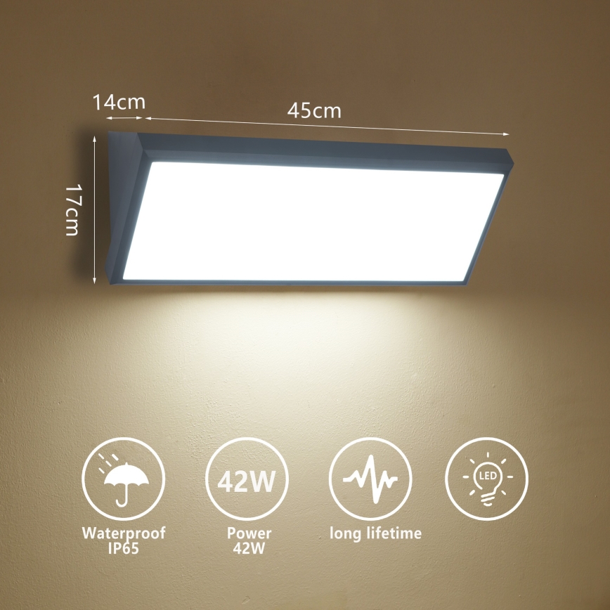 Brilagi - LED εξωτερικό επιτοίχιο φωτιστικό TRIANGLE LED/42W/230V 3000/4000/6500K 45 cm ανθρακί IP65