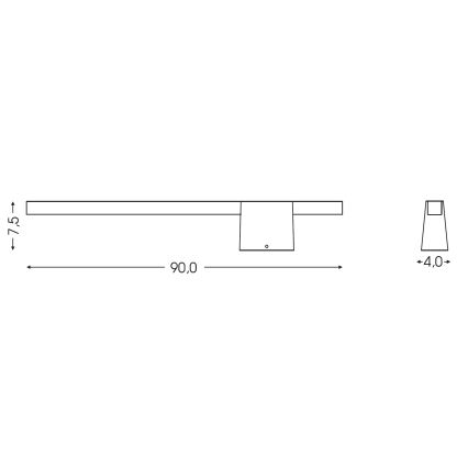 BRILAGI - LED εξωτερικό επιτοίχιο φωτιστικό VELORA LED/12W/230V 90 cm IP44 μαύρο