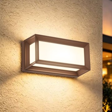 Brilagi - LED εξωτερικό επιτοίχιο φωτιστικό με αισθητήρα κίνησης PARKER LED/12W/230V καφέ IP44