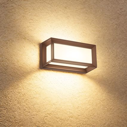 Brilagi - LED εξωτερικό επιτοίχιο φωτιστικό με αισθητήρα κίνησης PARKER LED/12W/230V καφέ IP44
