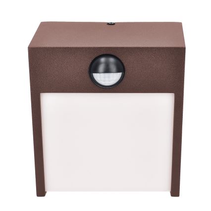 Brilagi - LED εξωτερικό επιτοίχιο φωτιστικό με αισθητήρα TERNI LED/12W/230V καφέ IP44