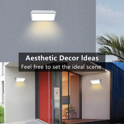 Brilagi - LED εξωτερικό επιτοίχιο φωτιστικό με αισθητήρα TRIANGLE LED/20W/230V λευκό IP65