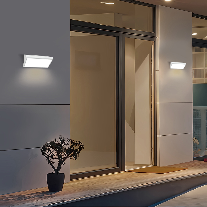 Brilagi - LED εξωτερικό επιτοίχιο φωτιστικό με αισθητήρα TRIANGLE LED/20W/230V λευκό IP65