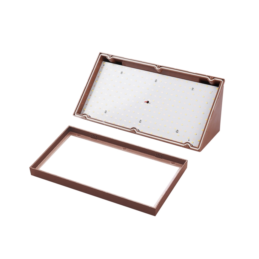 Brilagi - Επιτοίχιο φωτιστικό εξωτερικού χώρου LED με αισθητήρα TRIANGLE LED/20W/230V καφέ IP65