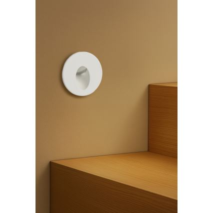 Brilagi - LED Εξωτερικό εντοιχισμένο φωτιστικό STAIRDOT LED/2W/230V λευκό IP65 στρογγυλό