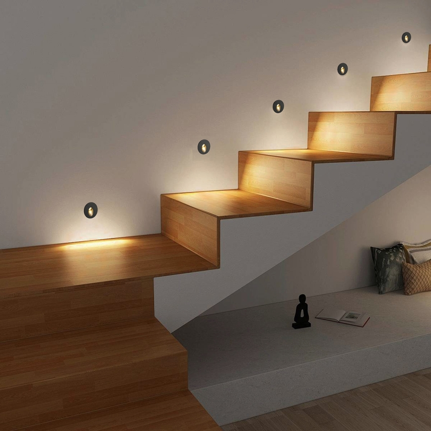 Brilagi - LED Εξωτερικό εντοιχισμένο φωτιστικό STAIRDOT LED/2W/230V μαύρο IP65 στρογγυλό