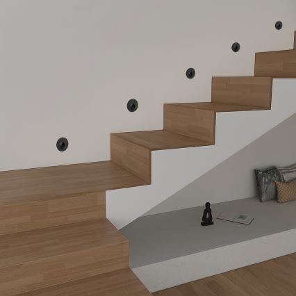 Brilagi - LED Εξωτερικό εντοιχισμένο φωτιστικό STAIRDOT LED/2W/230V μαύρο IP65 στρογγυλό