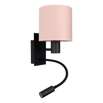 Brilagi - LED ευλύγιστο επιτοίχιο φωτιστικό BOBO 1xE27/25W/230V + LED/3W μαύρο/ροζ