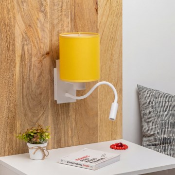 Brilagi - LED ευλύγιστο επιτοίχιο φωτιστικό NUBILA 1xE27/25W/230V + LED/3W λευκό/θερμό λευκό