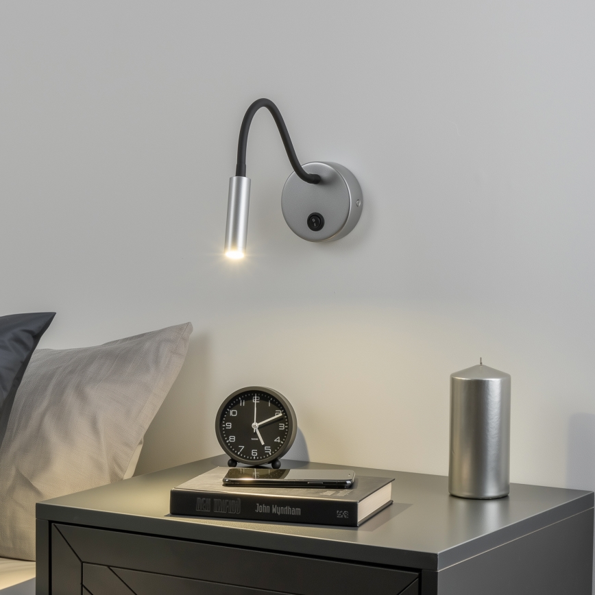 Brilagi - LED Εύκαμπτο φωτιστικό τοίχου MAYA LED/3W/230V 4000K ασημί