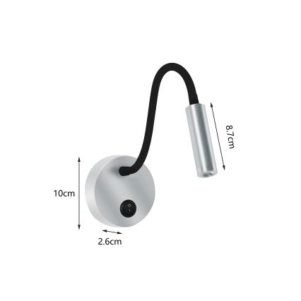 Brilagi - LED Εύκαμπτο φωτιστικό τοίχου MAYA LED/3W/230V 4000K ασημί