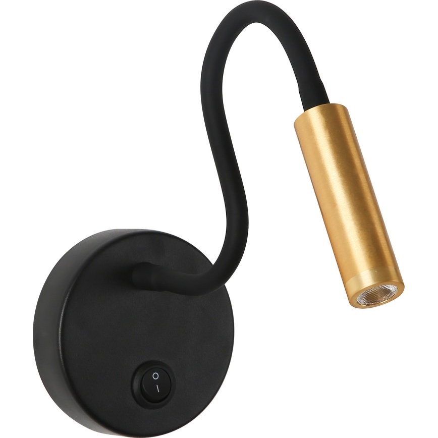 Brilagi - LED Εύκαμπτο φωτιστικό τοίχου MAYA LED/3W/230V 4000K μαύρο/χρυσό