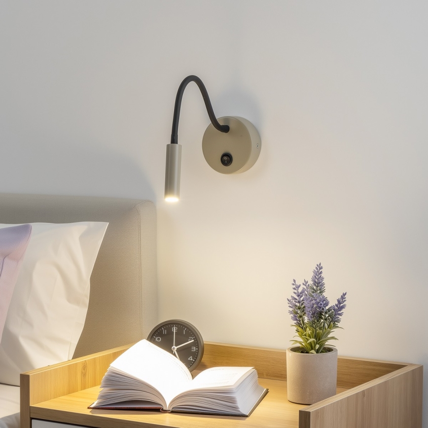 Brilagi - LED Εύκαμπτο φωτιστικό τοίχου MAYA LED/3W/230V 4000K μπεζ