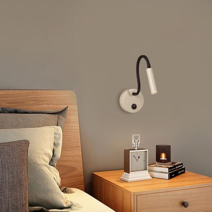 Brilagi - LED Εύκαμπτο φωτιστικό τοίχου MAYA LED/3W/230V 4000K μπεζ