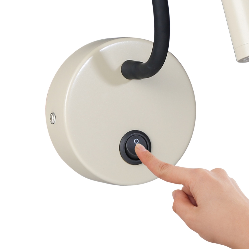 Brilagi - LED Εύκαμπτο φωτιστικό τοίχου MAYA LED/3W/230V 4000K μπεζ