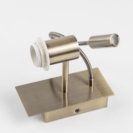 Brilagi - LED Εύκαμπτο φωτιστικό τοίχου NUBILA 1xE27/25W/230V + LED/3W ορείχαλκος/κρεμ