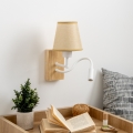 Brilagi - LED Εύκαμπτο φωτιστικό τοίχου NUBILA WOOD 1xE27/25W/230V + LED/3W δρυς/ανοιχτό καφέ